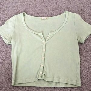 brandy melville green crop top